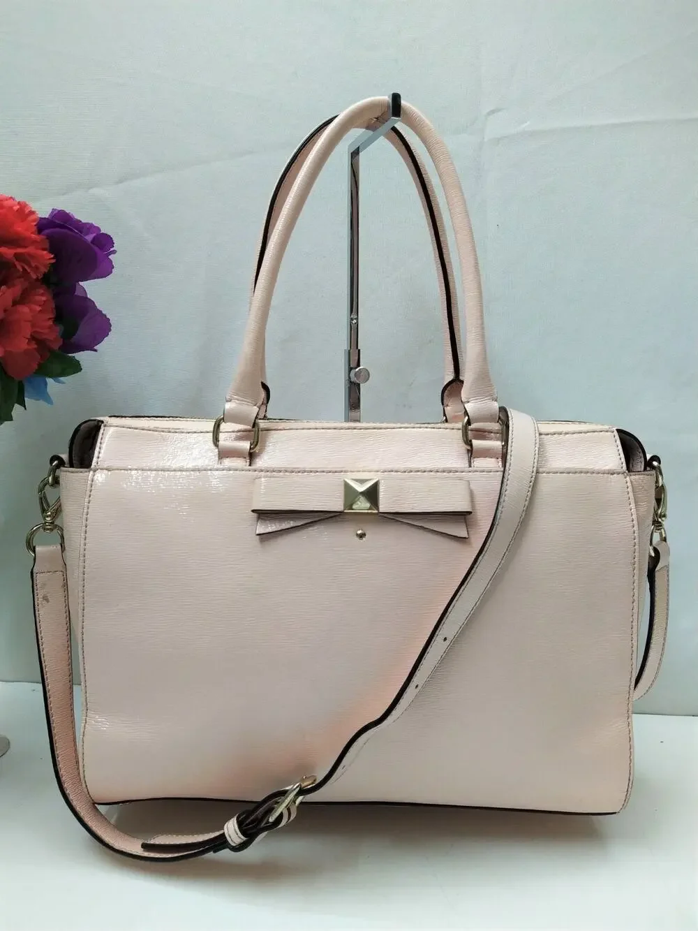 Kate Spade Court Jeanne Beacon Pink Leather Double Handles Satchel Bag